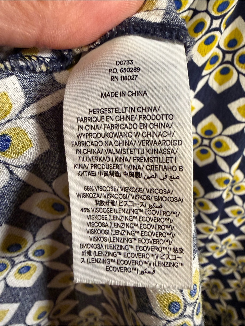 BODEN / Women's Navy and Yellow Geometric Print Shirt Dress/ 2R /Ptp-17/ no belt - Picture 4 of 4